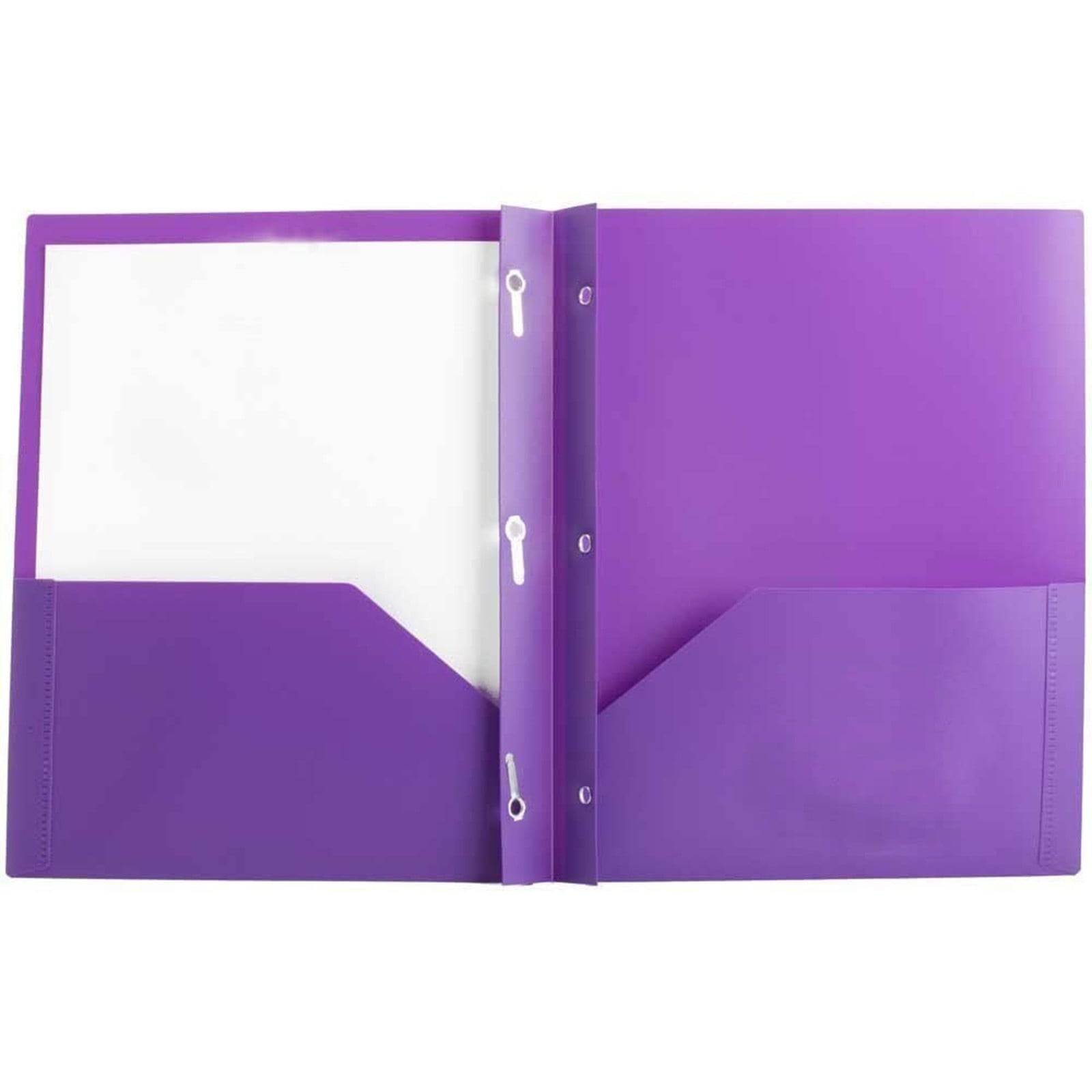 2-Pocket Folders with 3 Prongs, Heavy Duty Plastic Folders with Pockets and Prong Holds Letter Size Paper, Plastic Pockets Folder for School, Office and Home, 9.45x11.42"