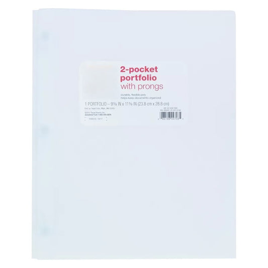 2 Pocket Plastic Folder with Prongs - ub&ub 11.38 Inches (L), 9.37 Inches (W)