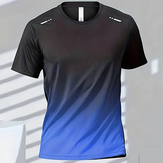 Men's Quick-Drying Gradient Sports T-Shirts – Perfect for Fitness &amp; Outdoor Activities