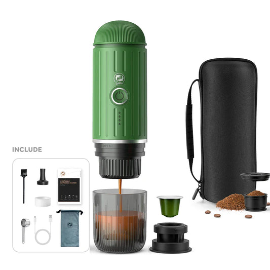 2 in 1 Capsule Powder Travel Coffee Maker – Portable Espresso Machine