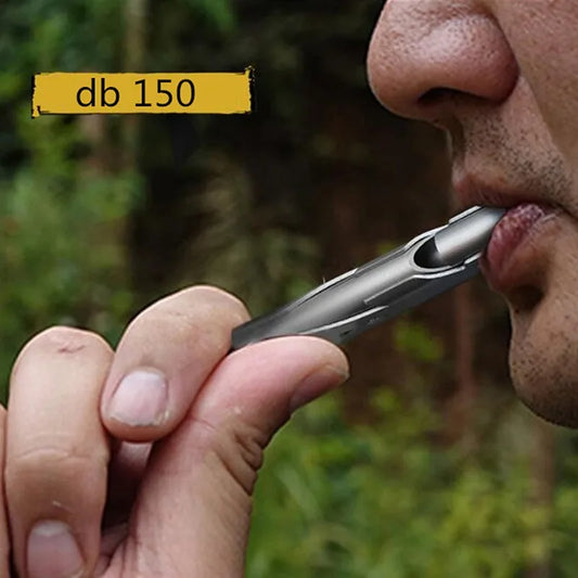 Stainless Steel Double Pipe Emergency Survival Whistle – Portable Keychain Tool