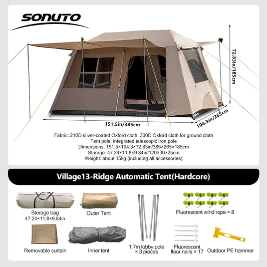 Sonuto Automatic Large Camping Tent – Ideal for Family Outdoor Adventures