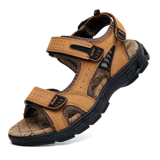 Summer Men's Leather Sandals – Perfect for Beach, Hiking &amp; Outdoor Adventures